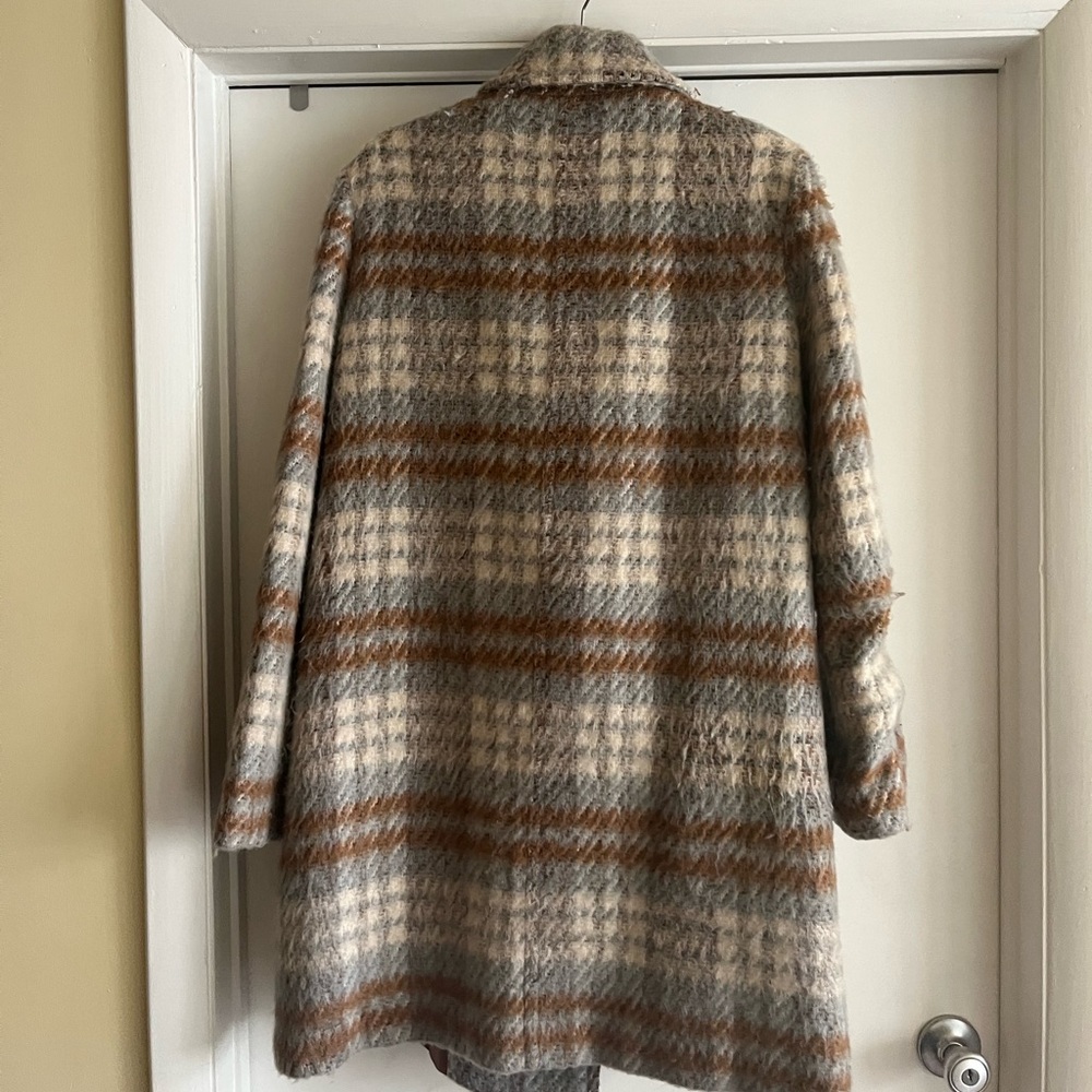 Brown pea coat blazer style same Edelman size large thick winter work coat